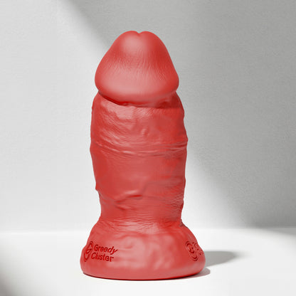 GreedyCluster PHAT thick silicone dildo for anal width training in Scarlett