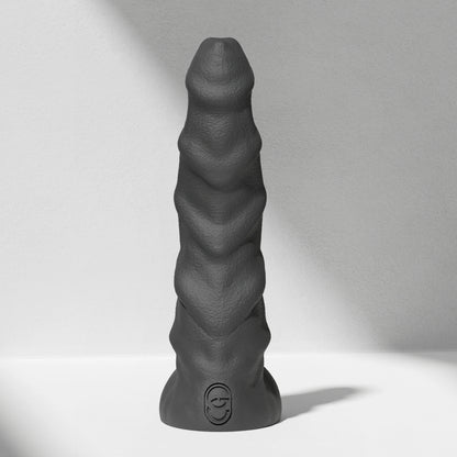 GreedyCluster RAM huge ridged alien silicone dildo in Charcoal