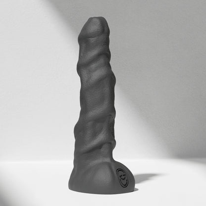 GreedyCluster RAM huge ridged alien silicone dildo in Charcoal