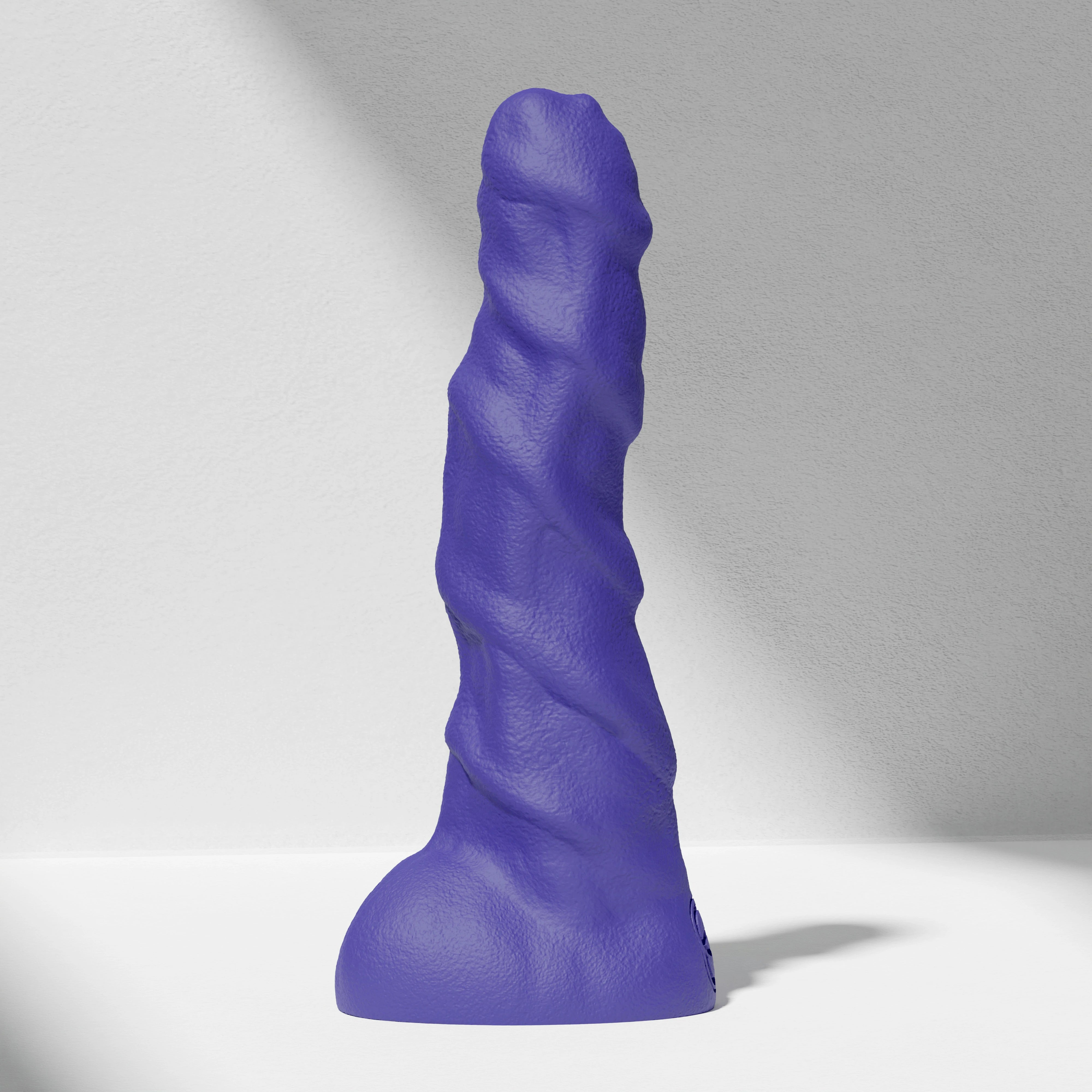 GreedyCluster RAM huge ridged alien silicone dildo in Azure
