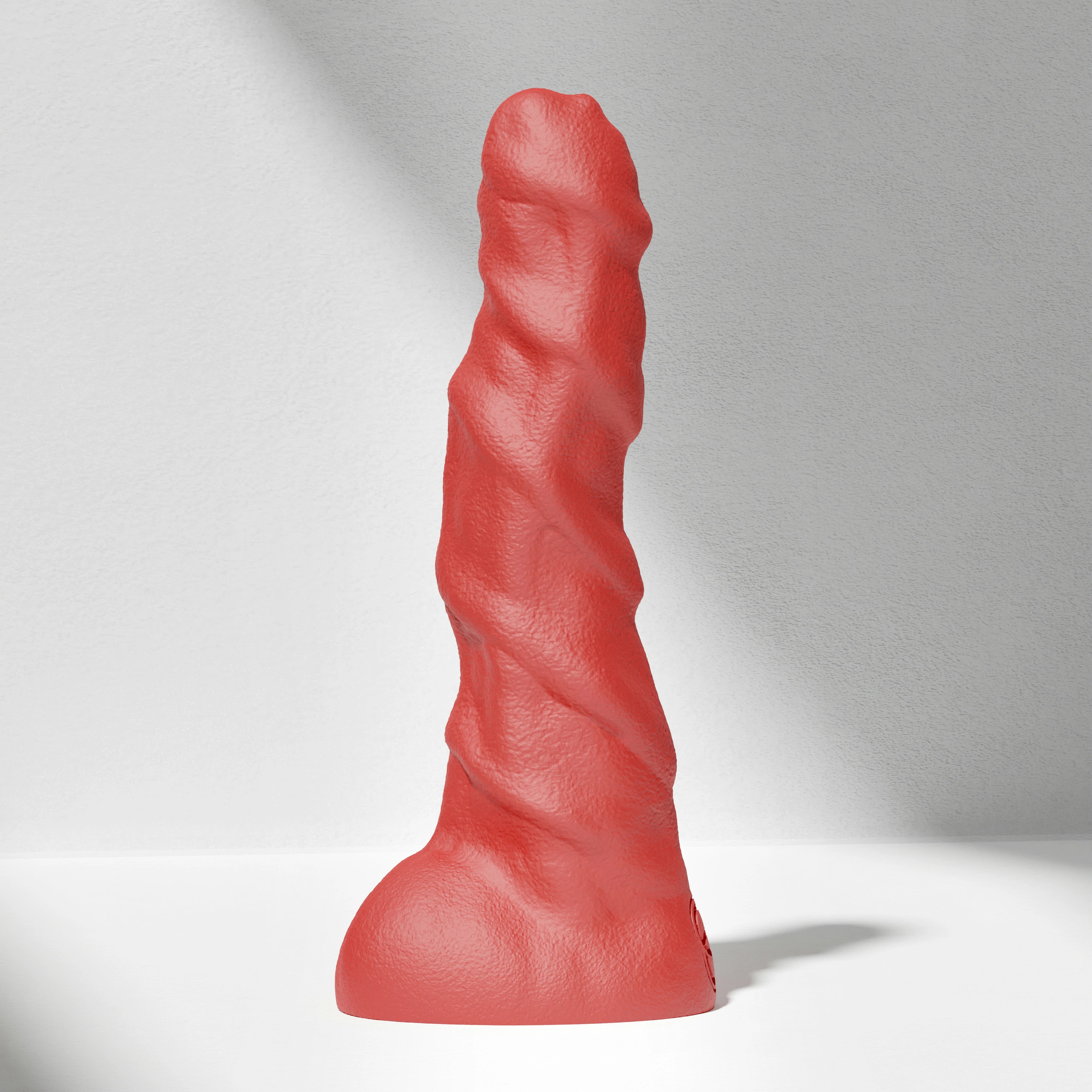 GreedyCluster RAM huge ridged alien silicone dildo in Scarlett