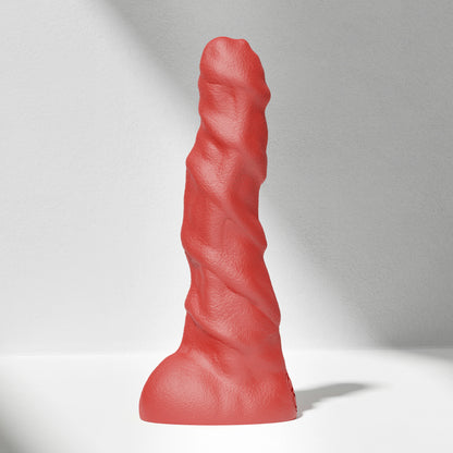 GreedyCluster RAM huge ridged alien silicone dildo in Scarlett