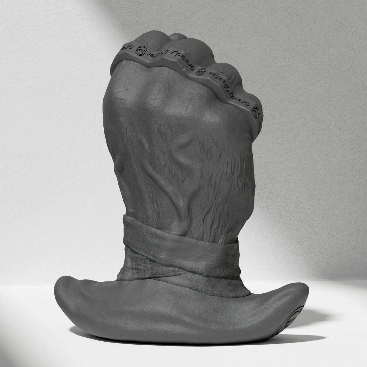 GreedyCluster ROGUE PUNCH STOPPER fist-shaped silicone dildo for anal fisting in Charcoal
