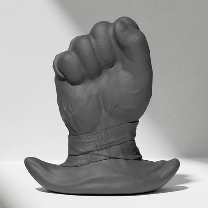 GreedyCluster ROGUE PUNCH STOPPER fist-shaped silicone dildo for anal fisting in Charcoal