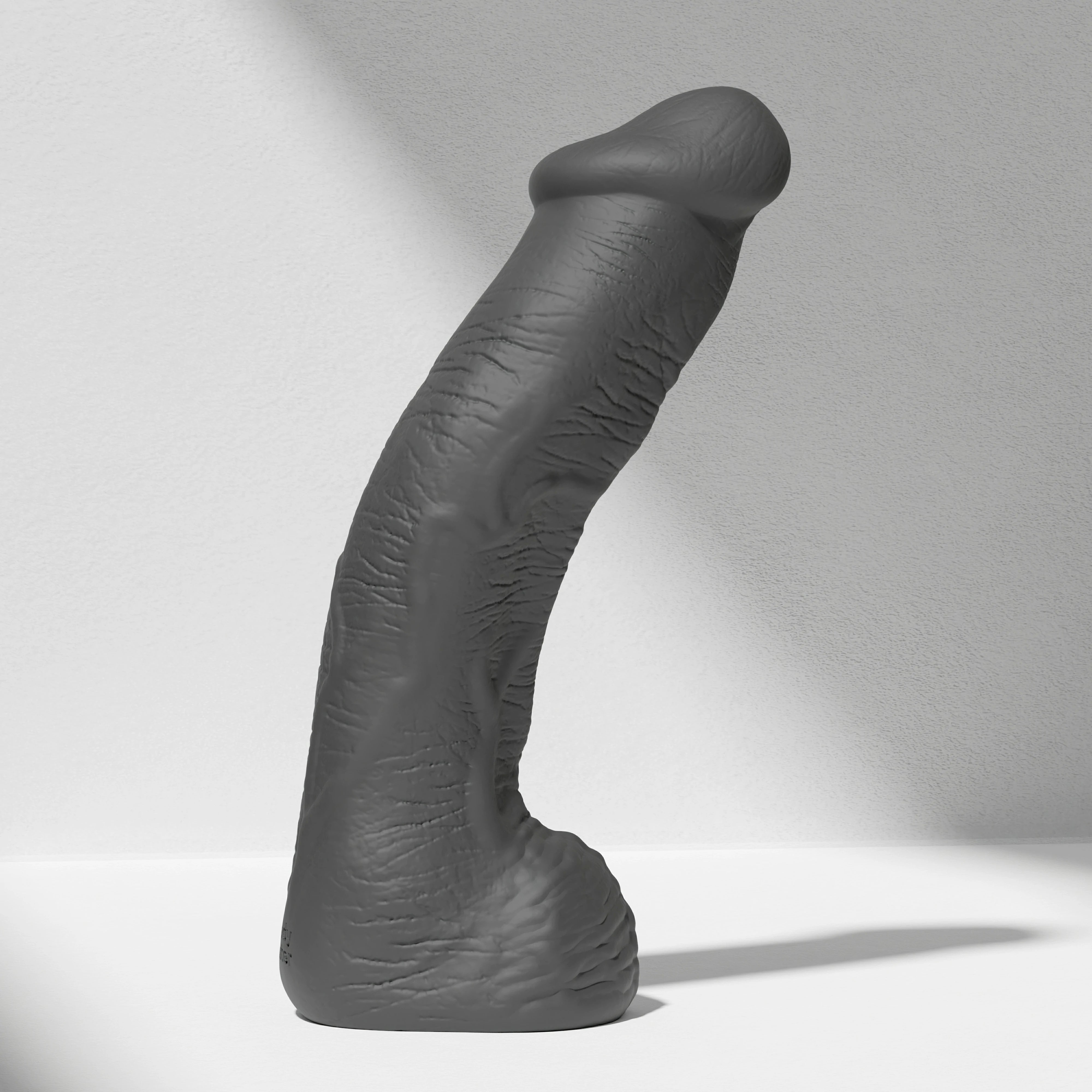 GreedyCluster SERGEANT realistic silicone dildo for depth training in Charcoal