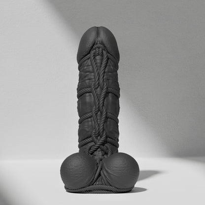 GreedyCluster SHIBARI DILDO rope-textured BDSM silicone dildo in Charcoal