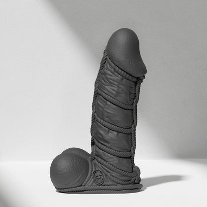 GreedyCluster SHIBARI DILDO rope-textured BDSM silicone dildo in Charcoal