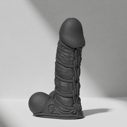 GreedyCluster SHIBARI DILDO rope-textured BDSM silicone dildo in Charcoal