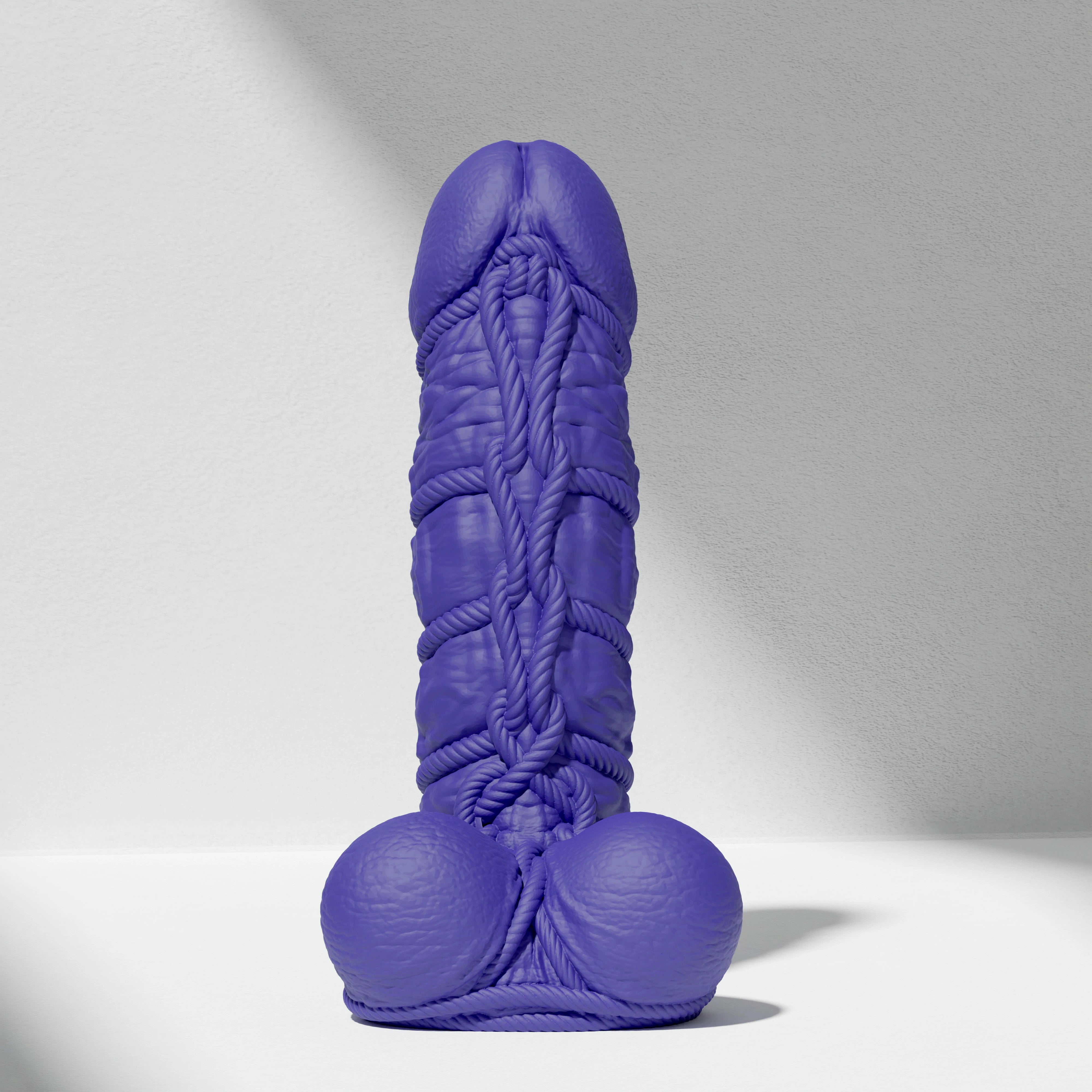 GreedyCluster SHIBARI DILDO rope-textured BDSM silicone dildo in Azure