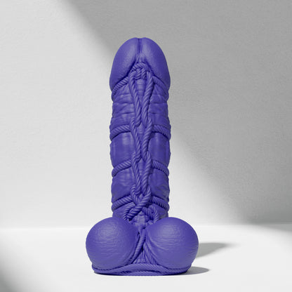 GreedyCluster SHIBARI DILDO rope-textured BDSM silicone dildo in Azure