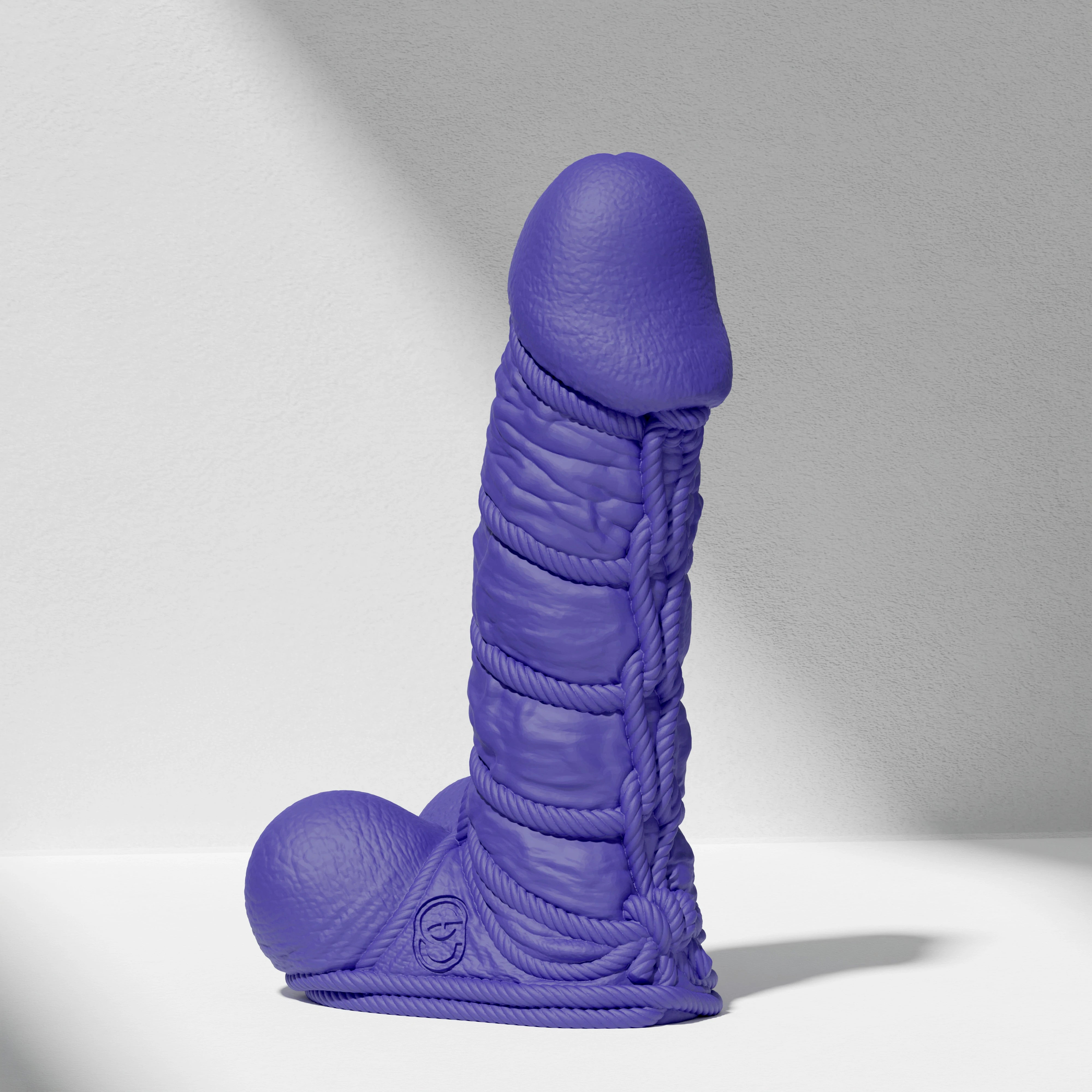 GreedyCluster SHIBARI DILDO rope-textured BDSM silicone dildo in Azure