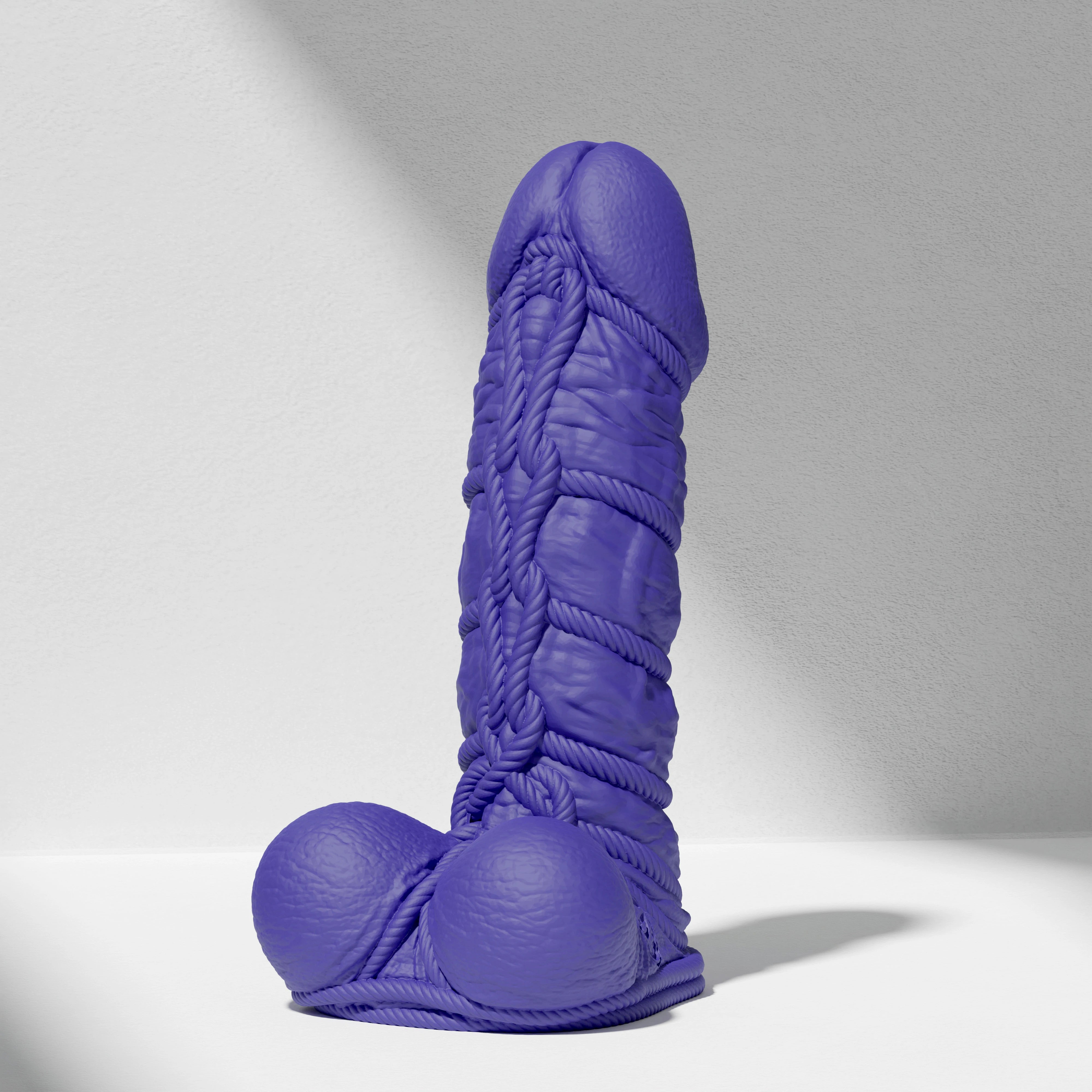 GreedyCluster SHIBARI DILDO rope-textured BDSM silicone dildo in Azure