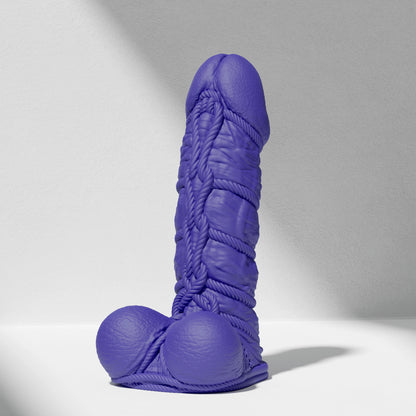 GreedyCluster SHIBARI DILDO rope-textured BDSM silicone dildo in Azure