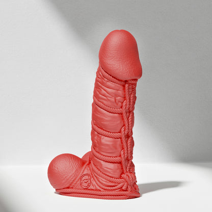 GreedyCluster SHIBARI DILDO rope-textured BDSM silicone dildo in Scarlett