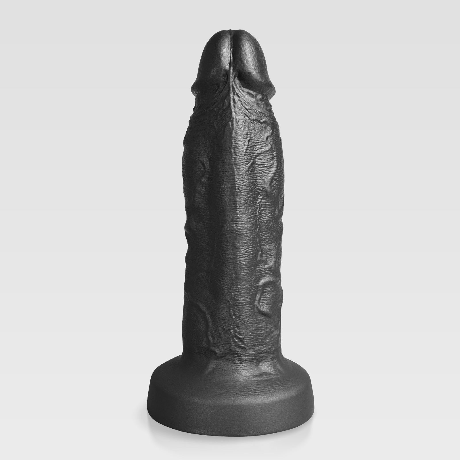 GreedyCluster BBG001 VICTOR realistic platinum silicone dildo in Charcoal with thick straight shaft