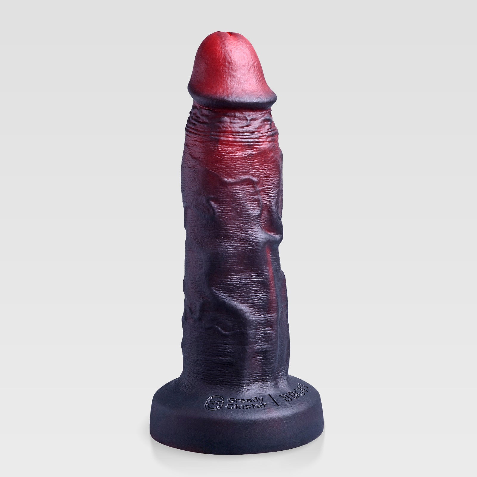 GreedyCluster BBG001 VICTOR realistic silicone dildo in Lava with detailed veins and thick shaft