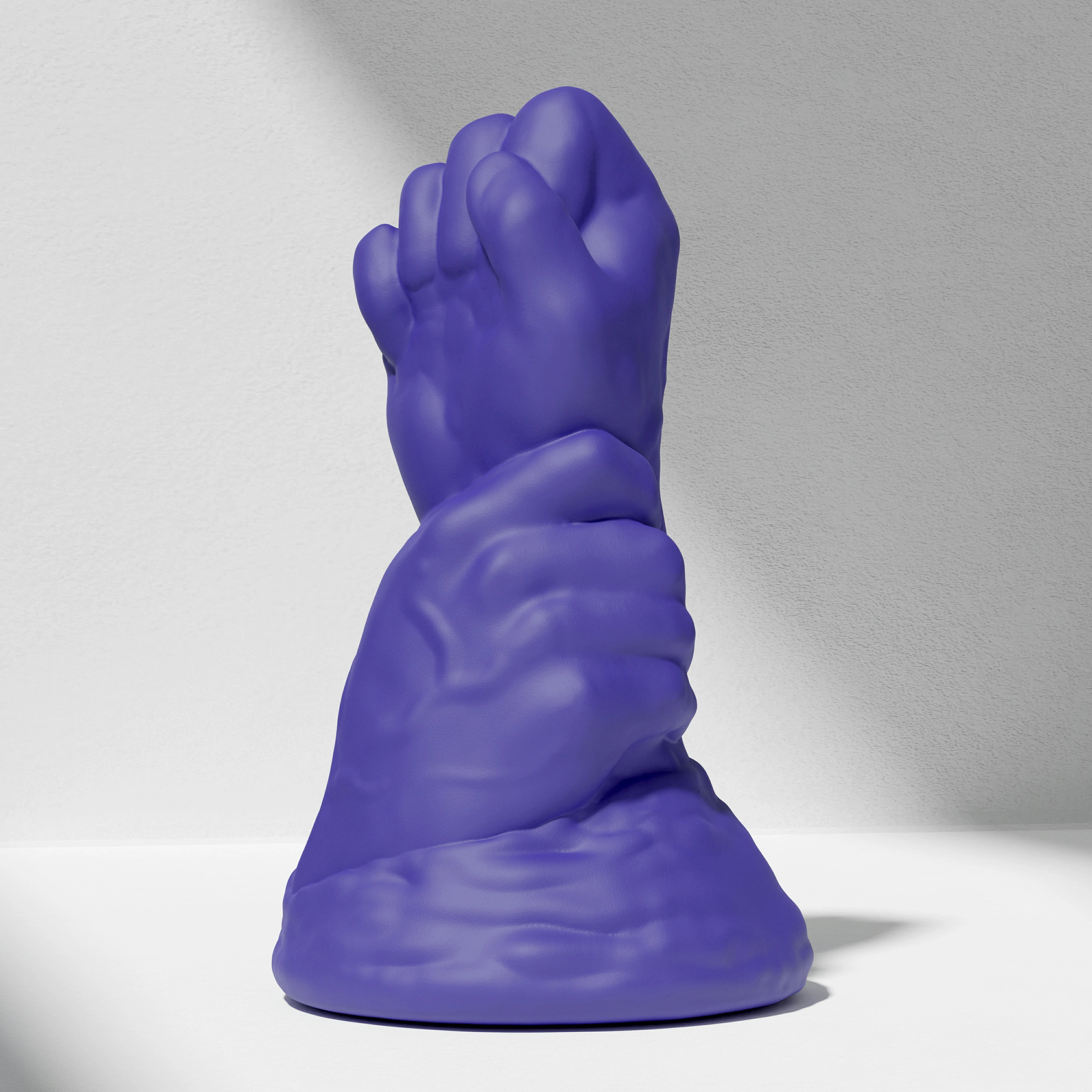 GreedyCluster DOUBLE FF DILDO double-fist silicone butt plug, Azure blue
