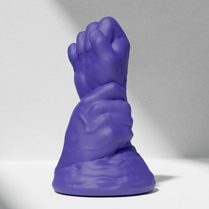 GreedyCluster DOUBLE FF DILDO double-fist silicone butt plug, Azure blue