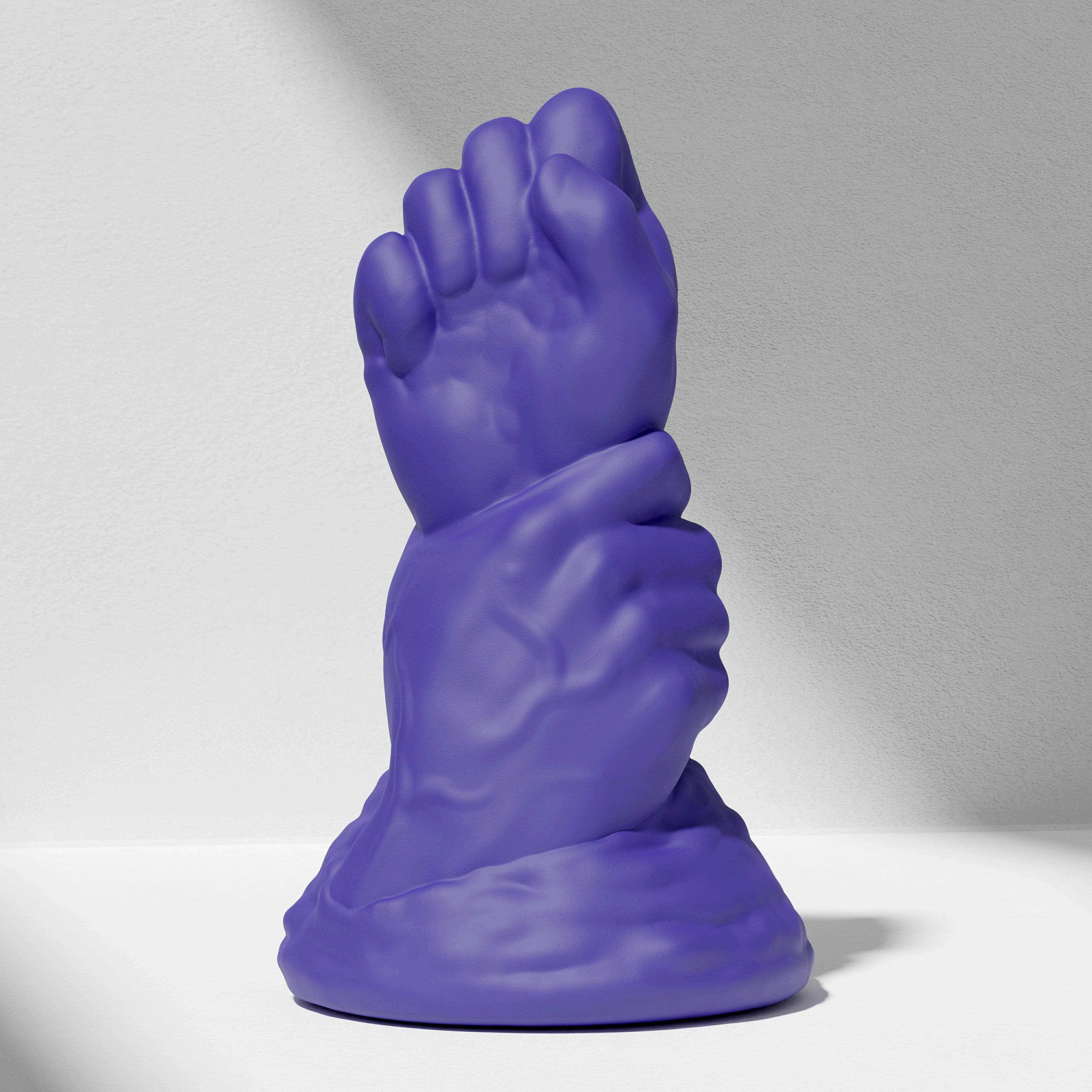 GreedyCluster DOUBLE FF DILDO double-fist silicone butt plug, Azure blue