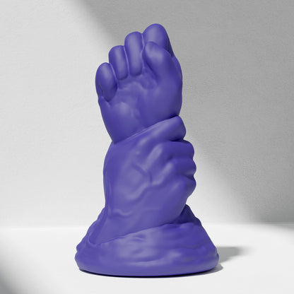 GreedyCluster DOUBLE FF DILDO double-fist silicone butt plug, Azure blue