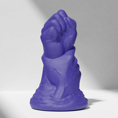 GreedyCluster DOUBLE FF DILDO double-fist silicone butt plug, Azure blue
