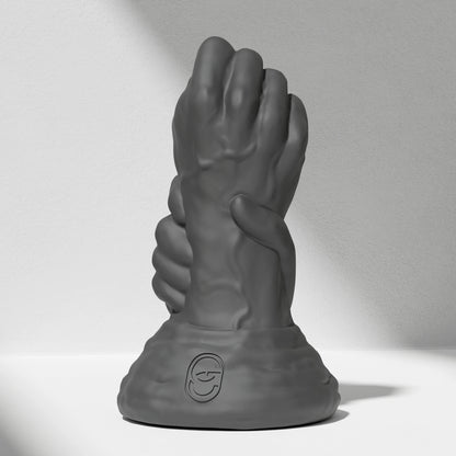 GreedyCluster DOUBLE FF DILDO double-fist silicone butt plug, Charcoal black