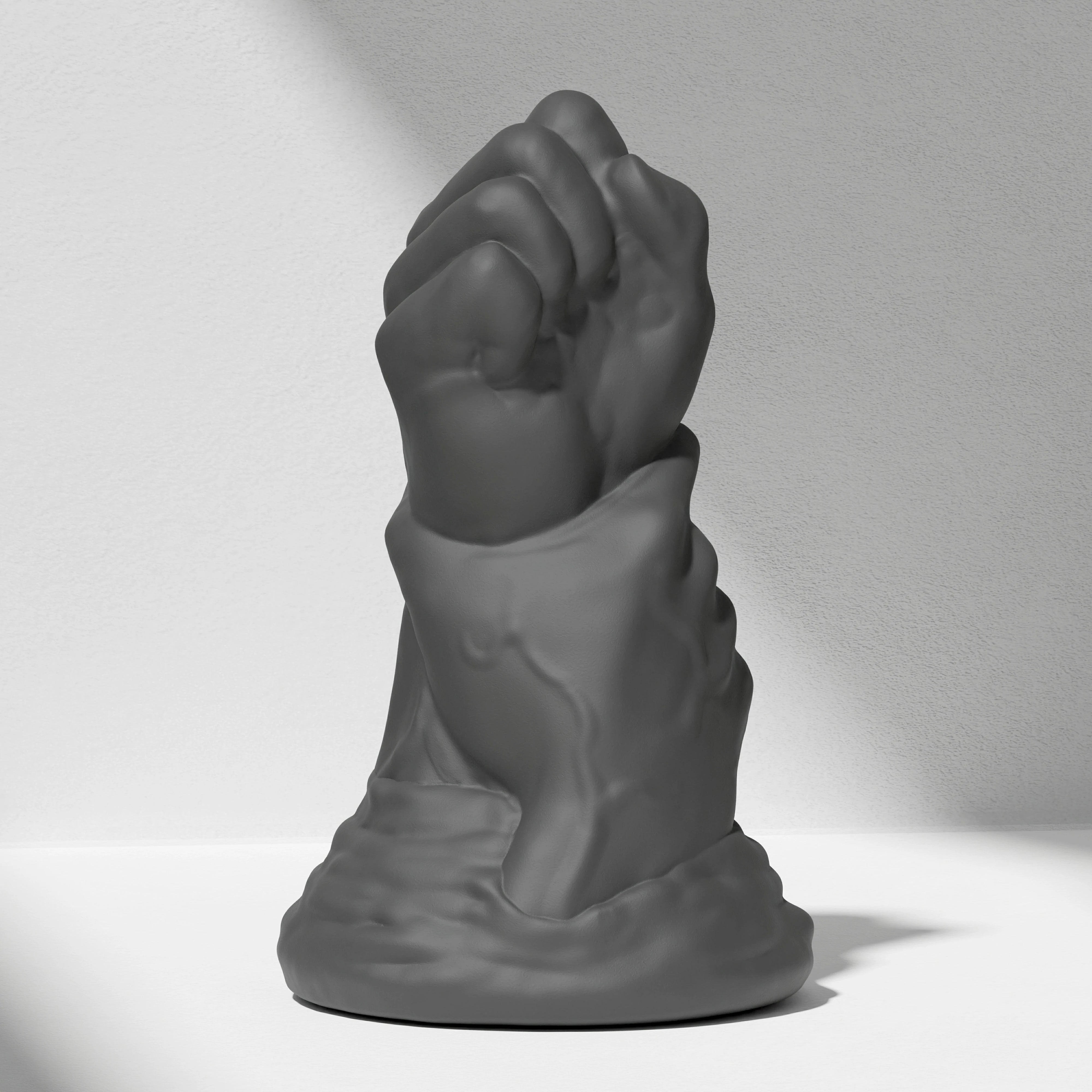 GreedyCluster DOUBLE FF DILDO double-fist silicone butt plug, Charcoal black