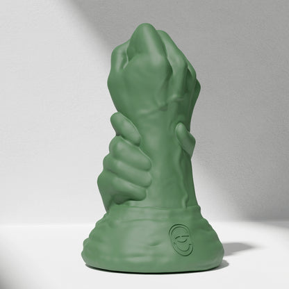 GreedyCluster DOUBLE FF DILDO double-fist silicone butt plug, vivid green