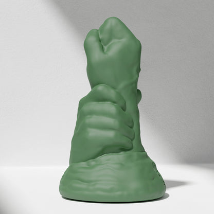 GreedyCluster DOUBLE FF DILDO double-fist silicone butt plug, vivid green