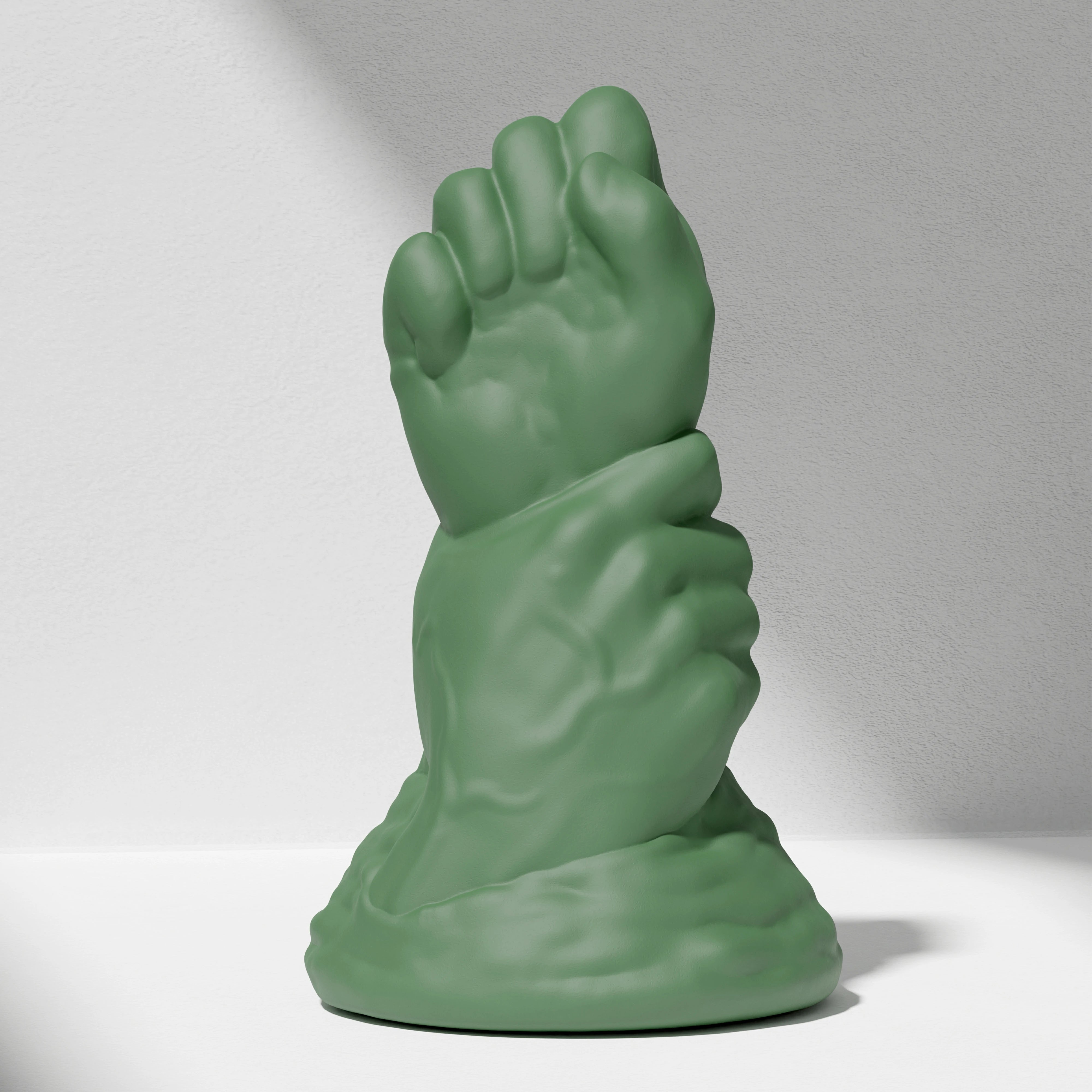 GreedyCluster DOUBLE FF DILDO double-fist silicone butt plug, vivid green