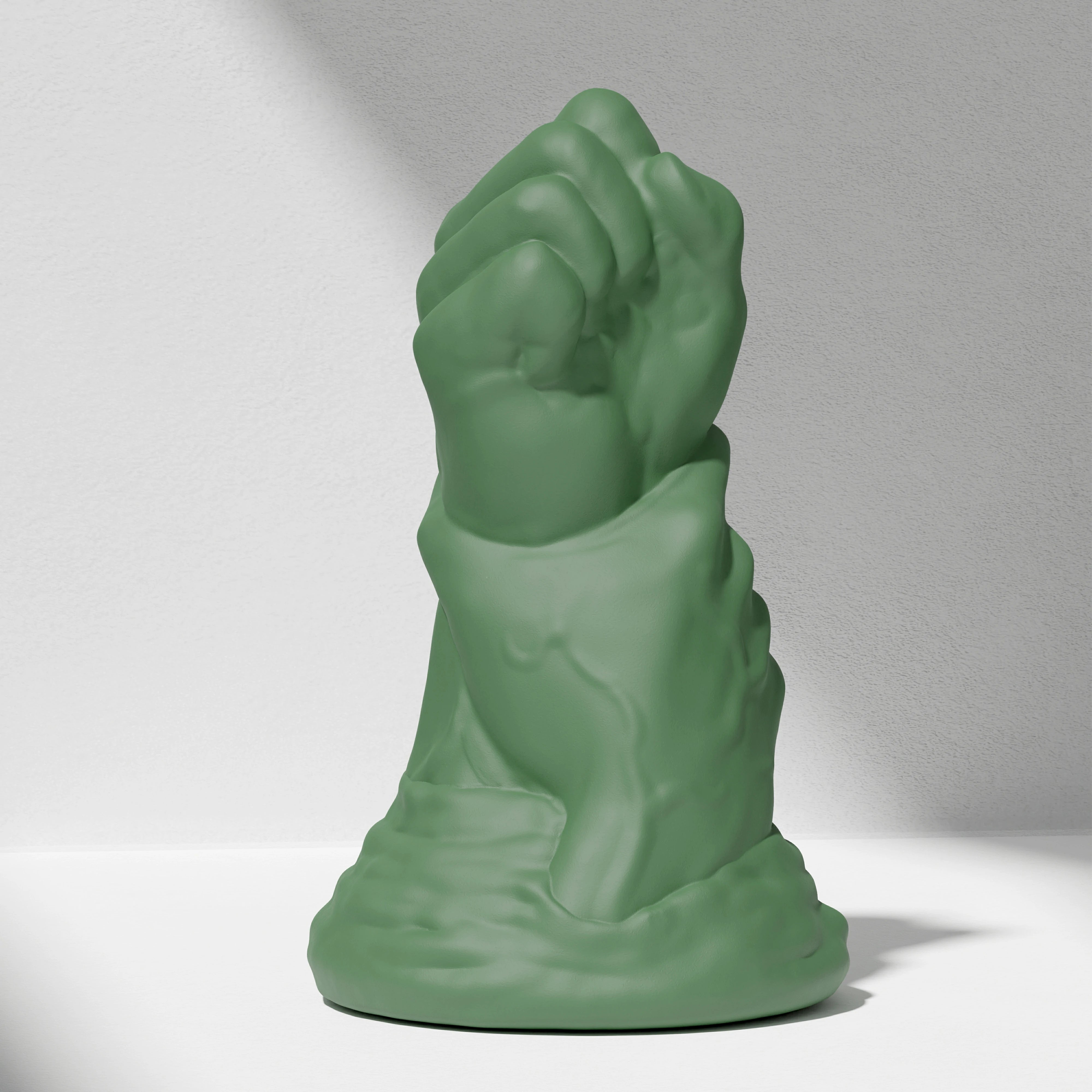 GreedyCluster DOUBLE FF DILDO double-fist silicone butt plug, vivid green