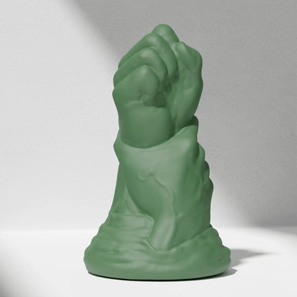 GreedyCluster DOUBLE FF DILDO double-fist silicone butt plug, vivid green