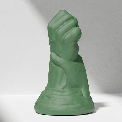 GreedyCluster DOUBLE FF DILDO double-fist silicone butt plug, vivid green