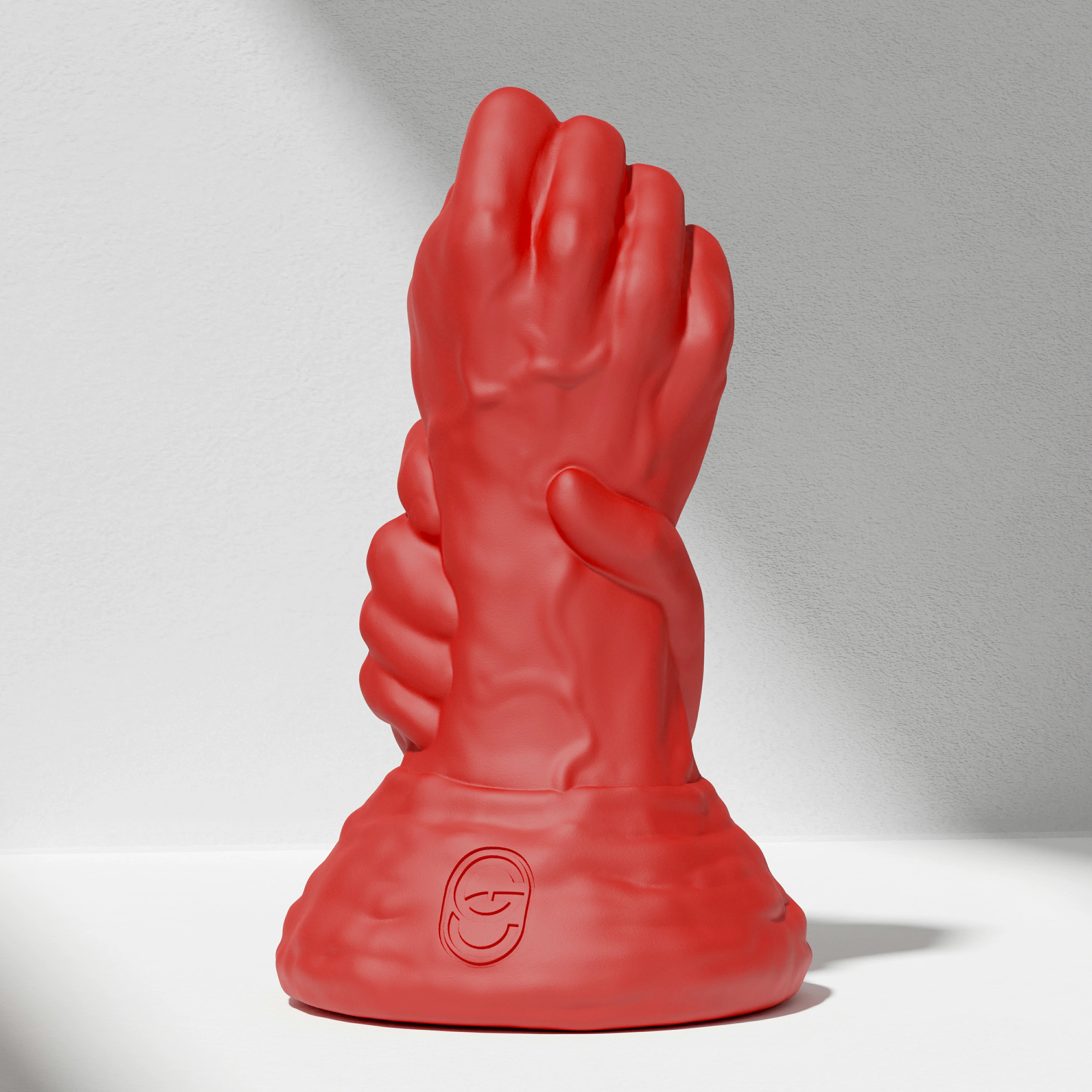 GreedyCluster DOUBLE FF DILDO double-fist silicone butt plug, Scarlett red