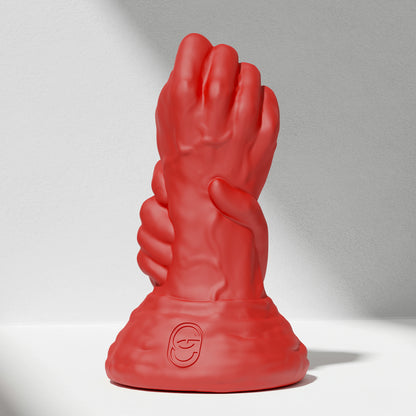 GreedyCluster DOUBLE FF DILDO double-fist silicone butt plug, Scarlett red
