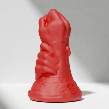 GreedyCluster DOUBLE FF DILDO double-fist silicone butt plug, Scarlett red
