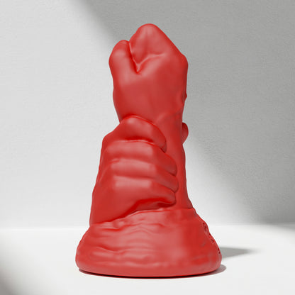 GreedyCluster DOUBLE FF DILDO double-fist silicone butt plug, Scarlett red