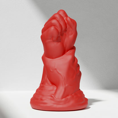 GreedyCluster DOUBLE FF DILDO double-fist silicone butt plug, Scarlett red