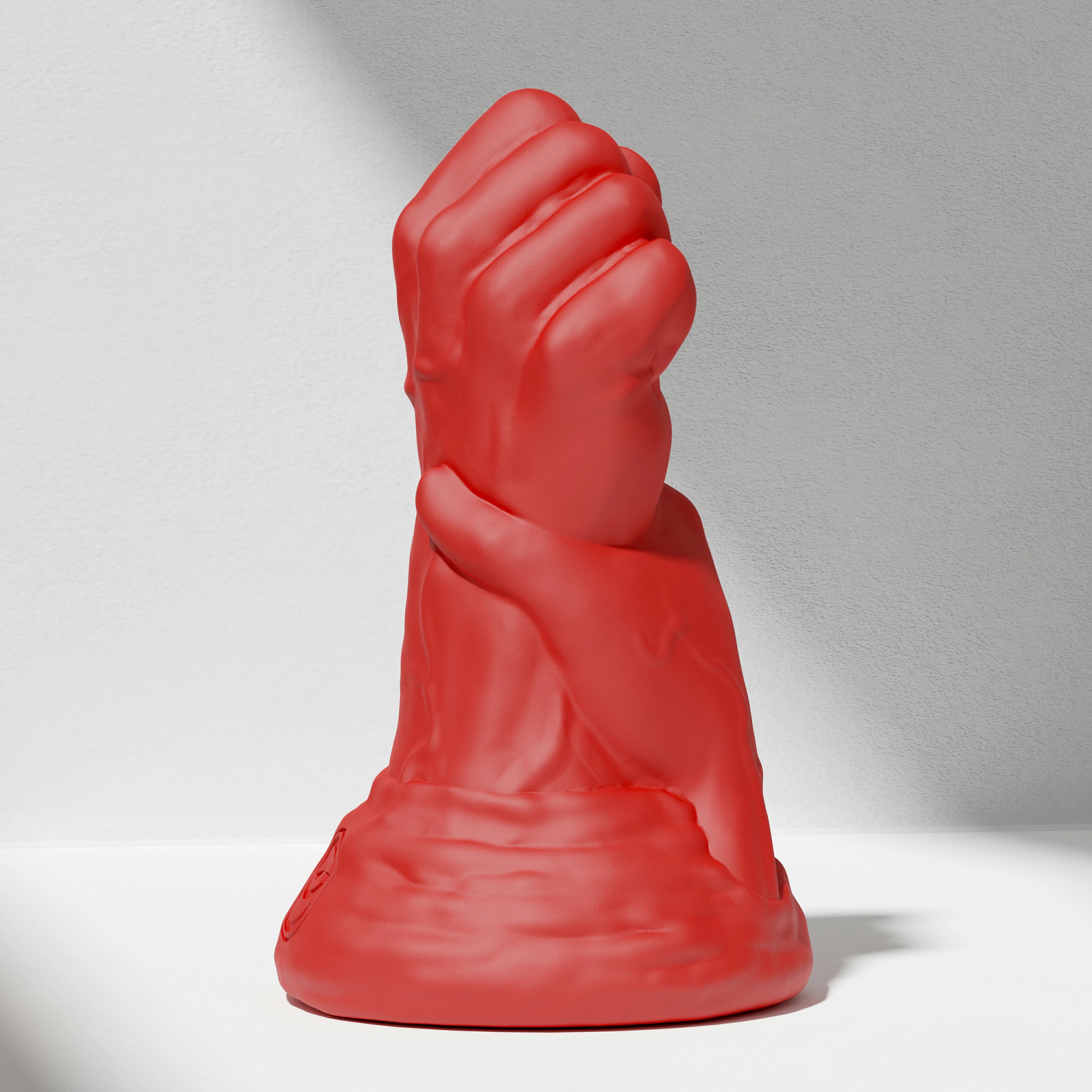 GreedyCluster DOUBLE FF DILDO double-fist silicone butt plug, Scarlett red
