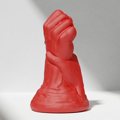 GreedyCluster DOUBLE FF DILDO double-fist silicone butt plug, Scarlett red
