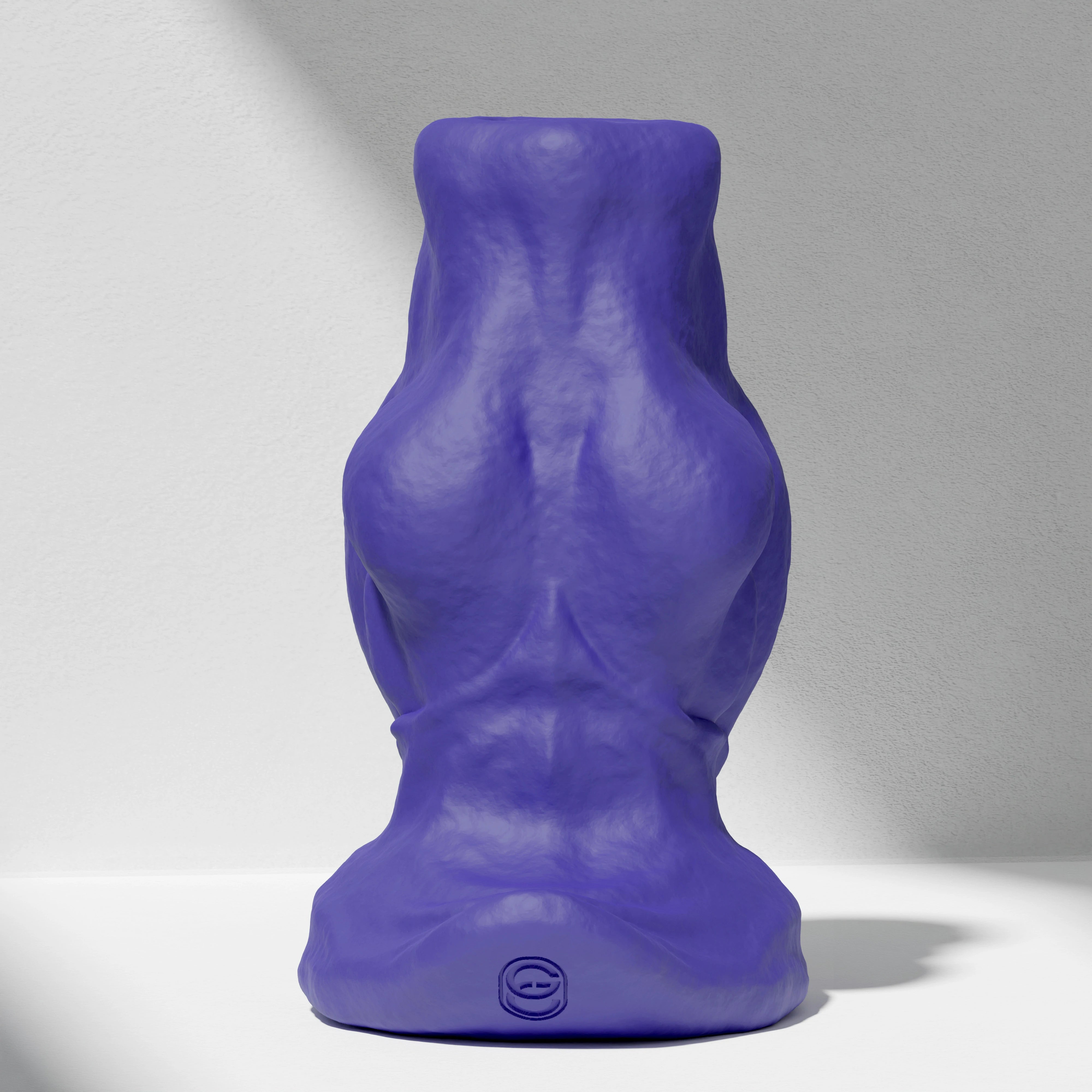 GreedyCluster GREEDY HOLE TUNNEL PLUG 01 in Azure silicone with knot-shaped base detail