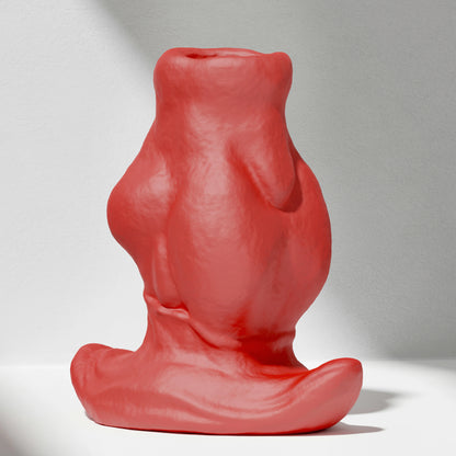 GreedyCluster GREEDY HOLE TUNNEL PLUG 01 hollow silicone butt plug in Scarlett, angled view