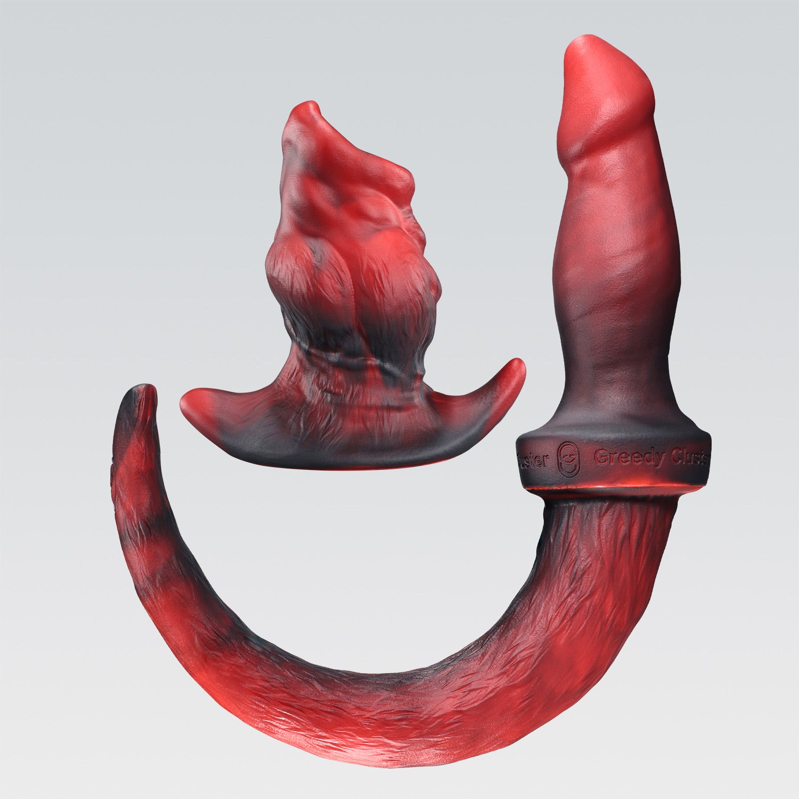 GreedyCluster GREEDYHOLE PUPSET silicone puppy play plug set, Lava two-piece design