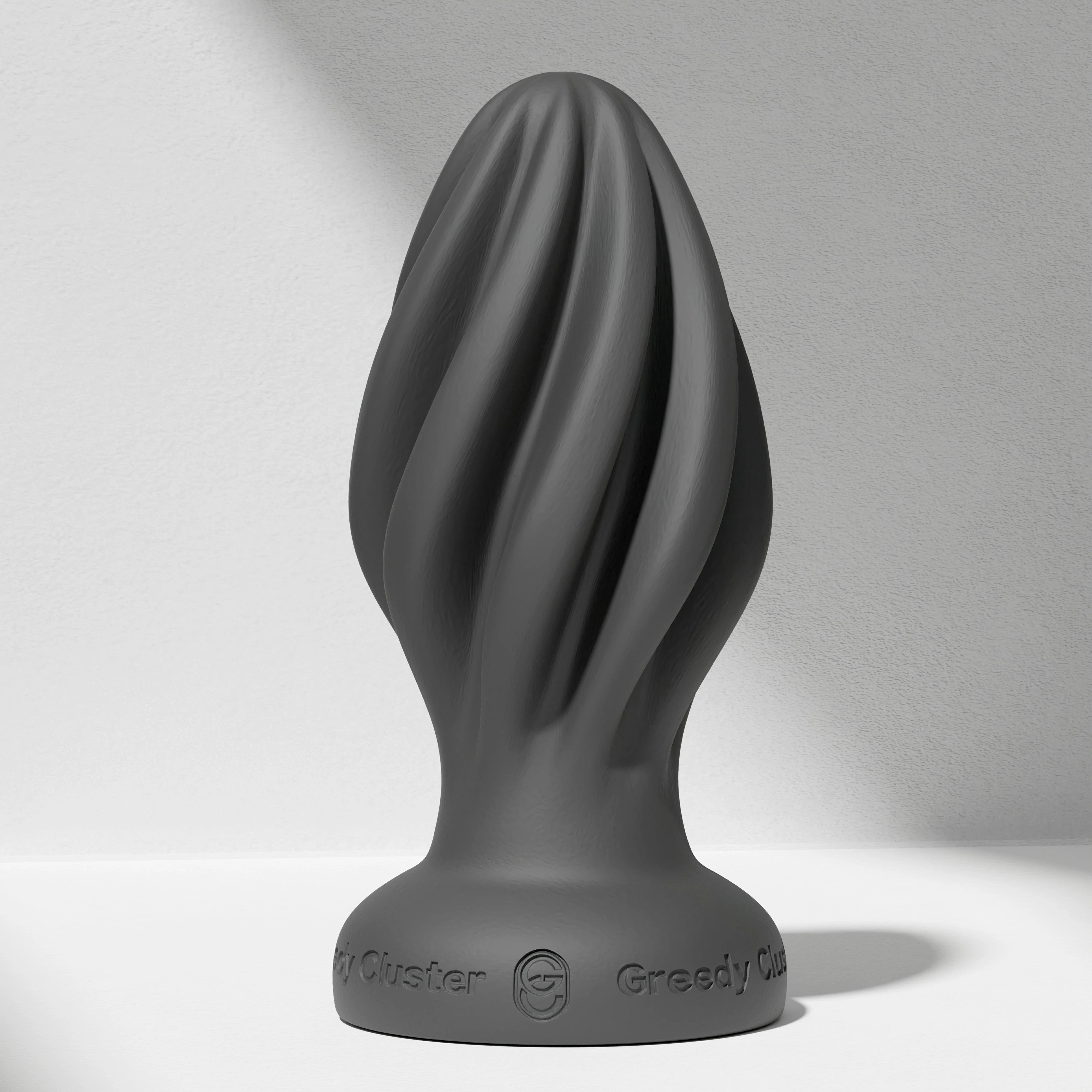 GreedyCluster GREEDYHOLE STOPPER 00 spiral silicone butt plug in Charcoal