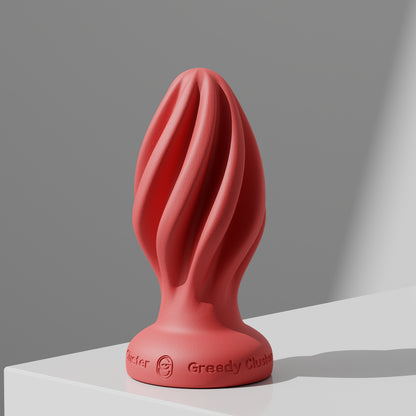 GreedyCluster GREEDYHOLE STOPPER 00 spiral platinum silicone butt plug