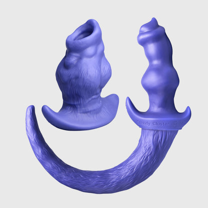 GreedyCluster GREEDYHOLE WOOFSET silicone puppy play plug set, Azure two-piece design