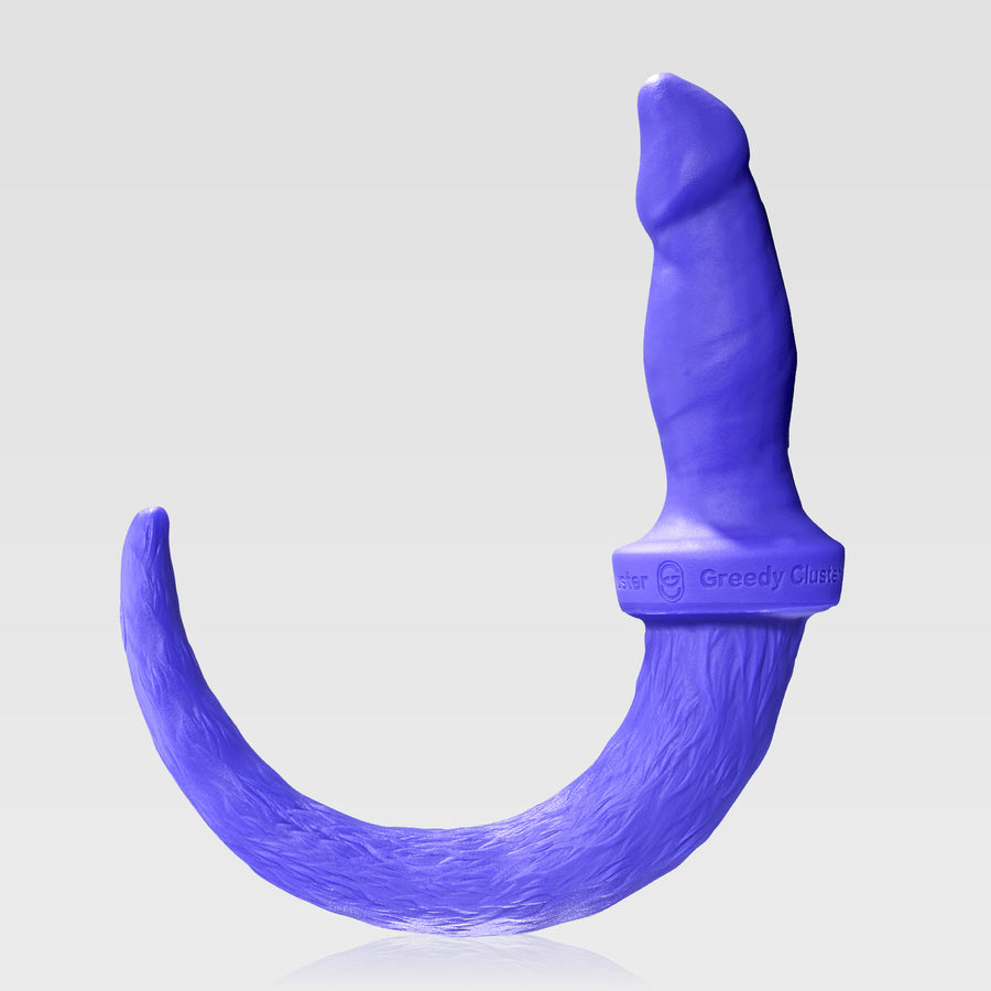 GreedyCluster PUPPY BOI PLUG silicone puppy tail plug, Azure textured tail design