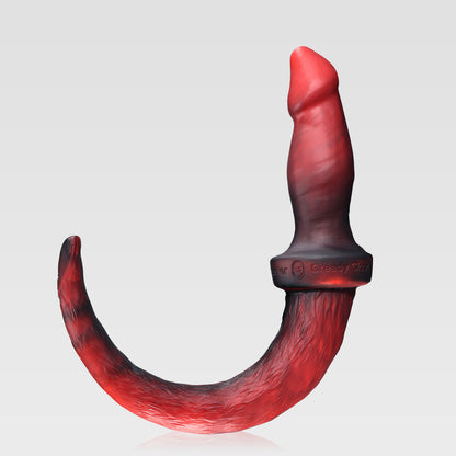 GreedyCluster PUPPY BOI PLUG silicone puppy tail plug, Lava textured tail design