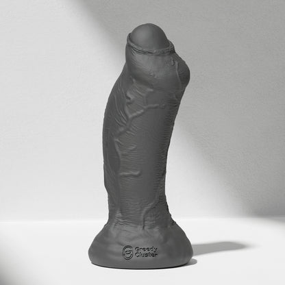 GreedyCluster RAPPER DILDO realistic platinum silicone dildo in Charcoal