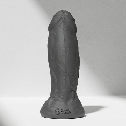GreedyCluster RAPPER DILDO realistic silicone dildo in Charcoal, angled view